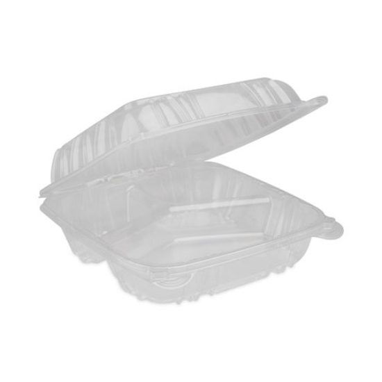Picture of SENSATION SmartLock Hinged Lid Container, 3-Compartment, 8.24 x 8.34 x 3.05, Clear, Plastic, 200/Carton
