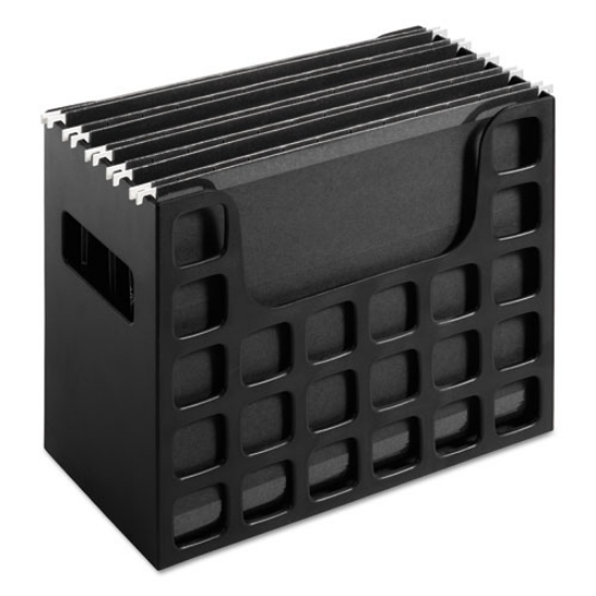 Picture of Desktop File With Hanging Folders, Letter Size, 6" Long, Black