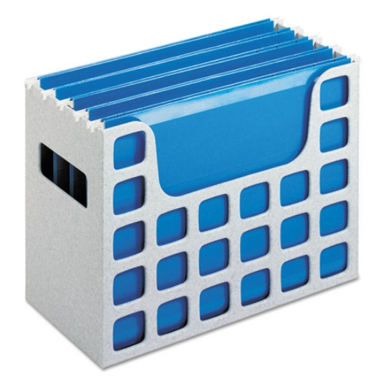 Picture of Desktop File With Hanging Folders, Letter Size, 6" Long, Granite