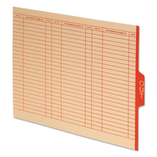 Picture of Out Guides With Center Tab, 1/3-Cut End Tab, Out, 8.5 X 11, Manila, 100/box
