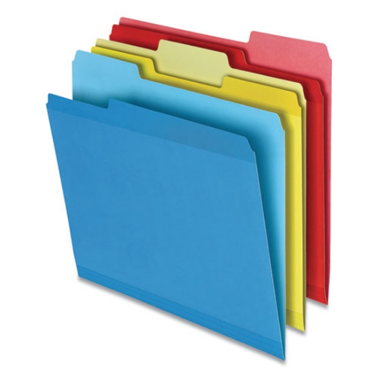 Picture of Poly Reinforced File Folder, 1/3-Cut Tabs: Assorted, Letter Size, Assorted Colors, 100/Pack
