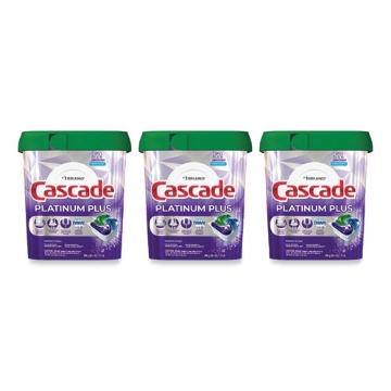 Picture of Platinum Plus ActionPacs Dishwasher Detergent Pods, Fresh Scent, 28.4 oz Tub, 52/Tub, 3 Tubs/Carton