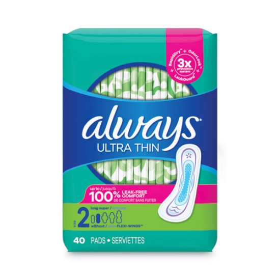 Picture of Ultra Thin Pads, Super Long 10 Hour, 40/pack