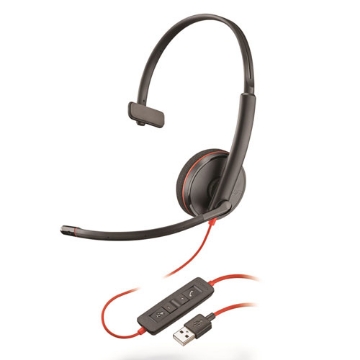 Picture of Blackwire 3210 Monaural Over The Head USB Headset, Black