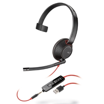 Picture of Blackwire 5210 Monaural Over The Head USB Headset, Black