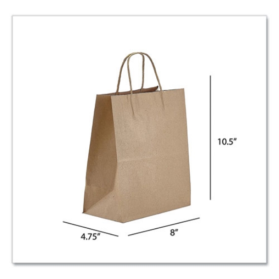 Picture of Kraft Paper Bags, Tempo, 8 X 4.75 X 10.5, Natural, 250/carton
