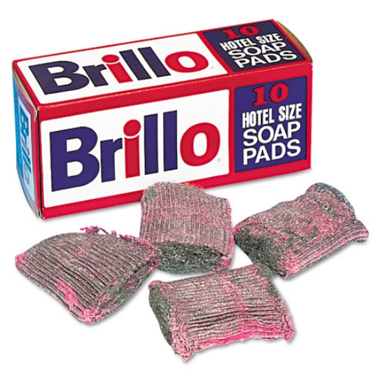 Picture of Hotel Size Soap Pad, 4 X 4, Charcoal/pink, 10/box