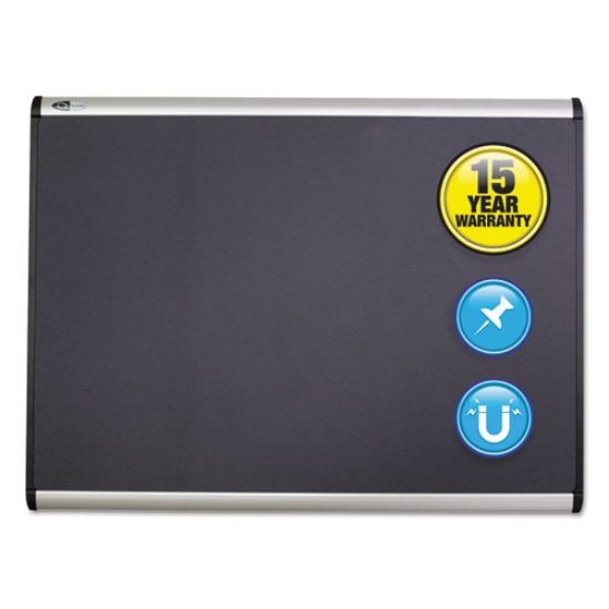 Picture of Prestige Plus Magnetic Fabric Bulletin Boards, 48 x 36, Gray Surface, Silver Aluminum Frame