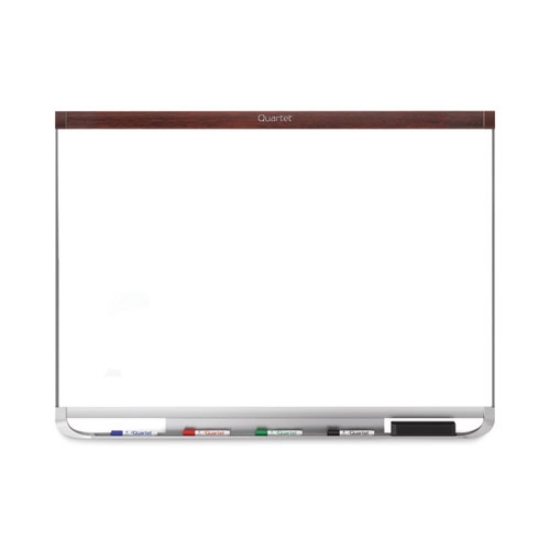 Picture of Prestige 2 DuraMax Magnetic Porcelain, 48 x 36, White Surface, Mahogany Fiberboard/Plastic Frame