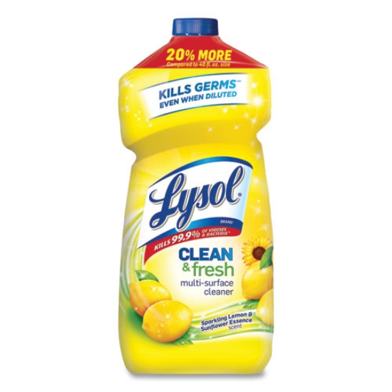 Picture of Clean And Fresh Multi-Surface Cleaner, Sparkling Lemon And Sunflower Essence, 48 Oz Bottle, 9/carton