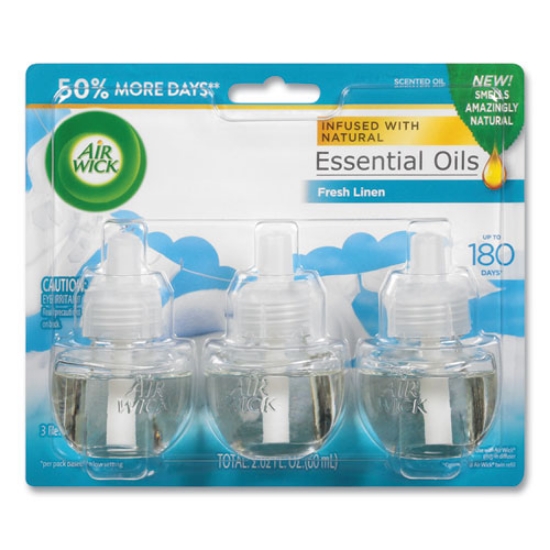 Picture of Scented Oil Refill, Warming - Fresh Linen, 0.67 Oz, 3/pack, 6 Packs/carton