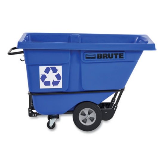 Picture of Rotomolded Recycling Tilt Truck, 1 cu yd, 1,250 lb Capacity, Plastic/Steel Frame, Blue