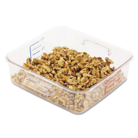 Picture of SpaceSaver Square Containers, 2 qt, 8.8 x 8.75 x 2.7, Clear, Plastic