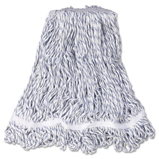 Picture of Web Foot Finish Mop, White, Med, Cotton/synthetic, 1". White Headband, 6/carton