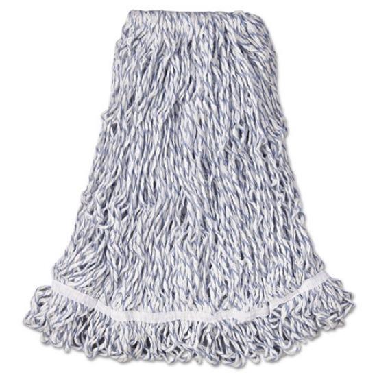 Picture of Web Foot Finish Mop, Cotton/synthetic, White, Large, 1" White Headband, 6/carton