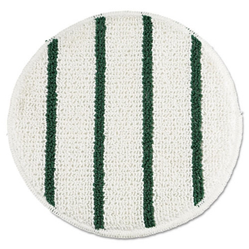 Picture of Low Profile Scrub-Strip Carpet Bonnet, 19" Diameter, White/green, 5/carton