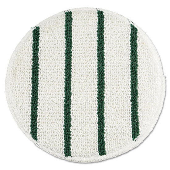 Picture of Low Profile Scrub-Strip Carpet Bonnet, 19" Diameter, White/green, 5/carton