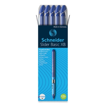 Picture of SLIDER BASIC BALLPOINT PEN, STICK, EXTRA-BOLD 1.4 MM, BLUE INK, BLUE BARREL, 10/BOX