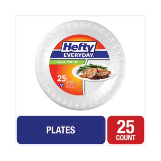 Picture of Soak Proof Tableware, Foam Plates, 10.25" Dia, White, 25/pack