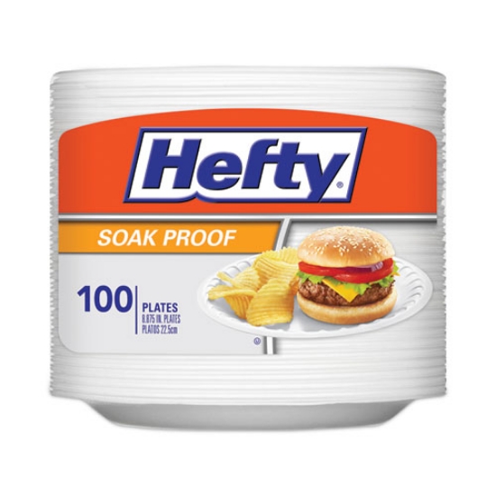 Picture of Soak Proof Tableware, Foam Plates, 8.88" Dia, White, 100/pack