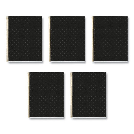 Picture of MR M Fashion Notebook, 4-Subject, Med/College Rule, Black Dots Cover, (120) 11 x 8.5 Sheets, 5/CT, Ships in 4-6 Business Days