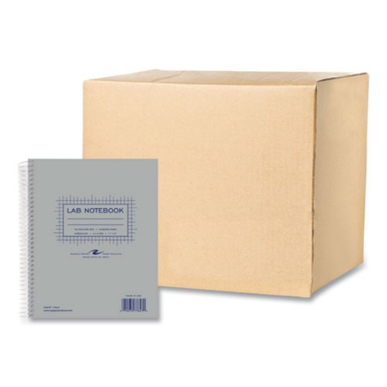 Picture of Lab and Science Carbonless Notebook, Quad Rule (4 sq/in), Gray Cover, (100) 11 x 9 Sheets, 12/CT, Ships in 4-6 Business Days
