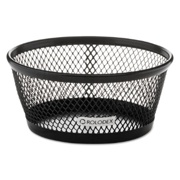 Picture of Mesh Jumbo Nestable Paper Clip Dish, Wire Mesh, 4.3" Diameter x 2"h,  Black