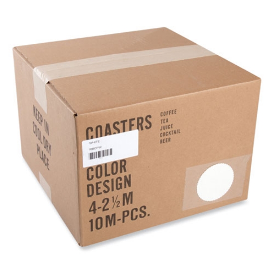 Picture of Pulpbrd Coaster Scal Edg E 3.375In Plain Whi 4/25