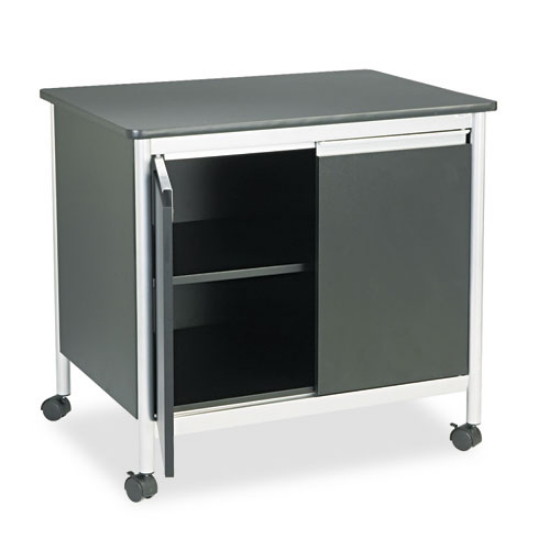 Picture of Deluxe Steel Machine Stand, Metal, 3 Shelves, 32" x 24.5" x 30.25", Black