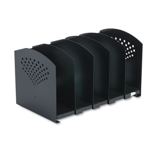 Picture of Five-Section Adjustable Steel Book Rack,15.25 x 9 x 9.25, Black