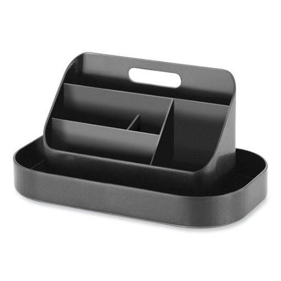 Picture of Portable Caddy, 6 Compartments, Plastic, 12.75 x 7.25 x 8.5, Black, Ships in 1-3 Business Days
