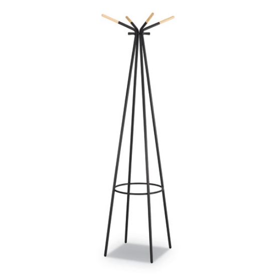 Picture of Family Coat Rack, 4 Garments, 16.5w X 16.5d X 72.75h, Black