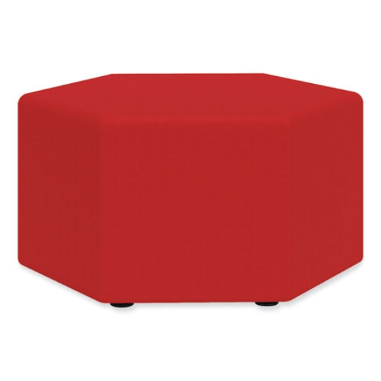 Picture of Learn 30" Hexagon Vinyl Ottoman, 30w x 30d x 18h, Red, Ships in 1-3 Business Days