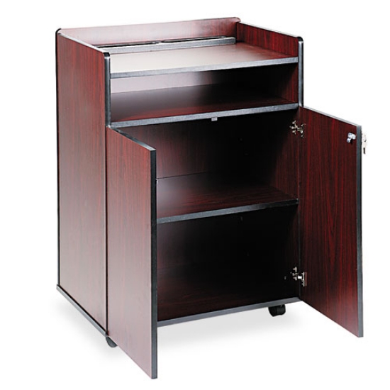 Picture of Executive Mobile Presentation Stand, 29.5 X 20.5 X 40.75, Mahogany
