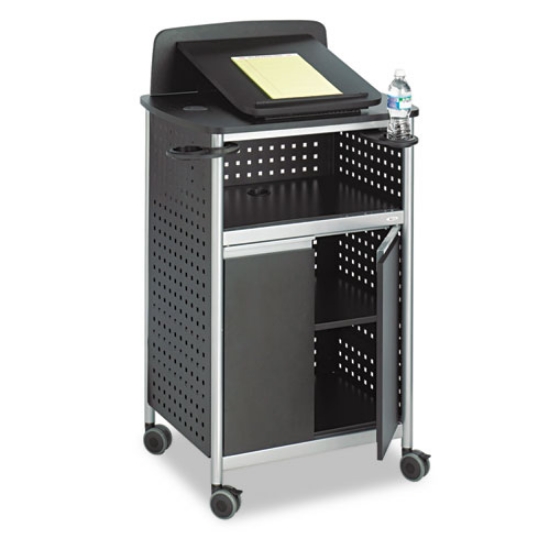 Picture of Scoot Multipurpose Mobile Lectern, 28.75 X 22 X 49.75, Black/silver