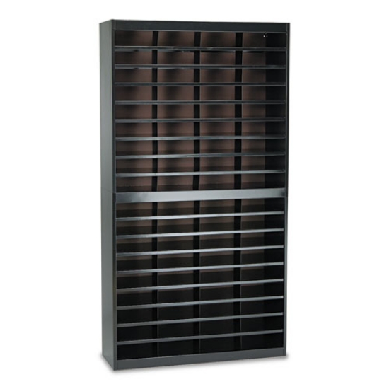 Picture of STEEL/FIBERBOARD E-Z STOR SORTER, 72 COMPARTMENTS, 37.5 X 12.75 X 71, BLACK