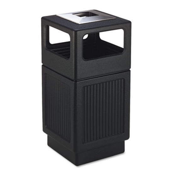 Picture of canmeleon recessed panel receptacles, 38 gal, polyethylene, black