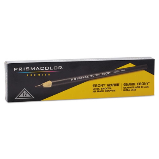Picture of EBONY Sketching Pencil, 4 mm, 2B, Jet Black Lead, Black Matte Barrel, Dozen