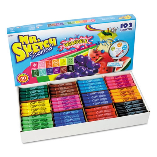 Picture of Washable Markers, Broad Chisel Tip, Assorted Colors, 192/set