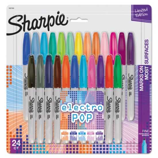 Picture of Fine Tip Permanent Marker, Fine Bullet Tip, Assorted Colors, 24/pack
