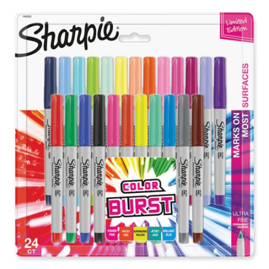 Picture of Ultra Fine Tip Permanent Marker, Ultra-Fine Needle Tip, Assorted Classic and Limited Edition Color Burst Colors, 24/Pack