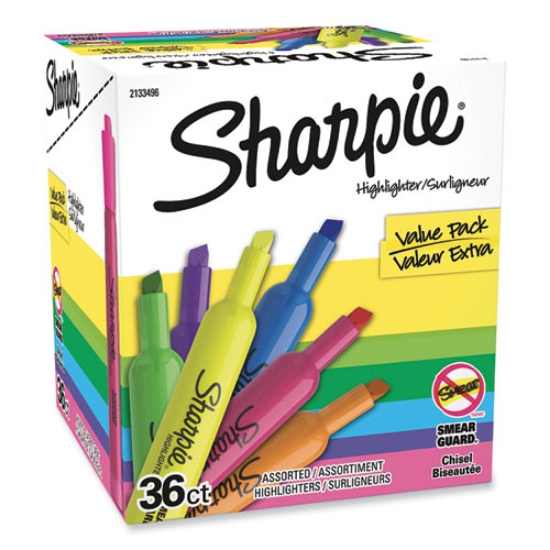 Picture of Tank Style Highlighters, Assorted Ink Colors, Chisel Tip, Assorted Barrel Colors, 36/pack