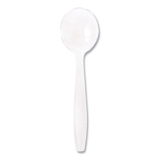 Picture of Guildware Extra Heavyweight Plastic Cutlery, Soup Spoons, Clear, 1,000/Carton