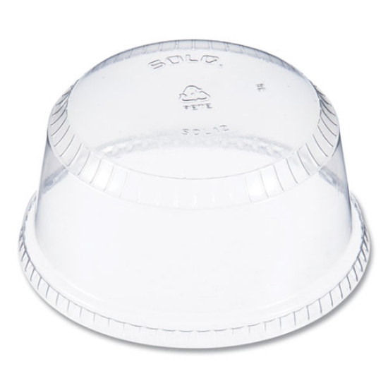 Picture of SoloServe PET Sundae Cup Lids, Fits 5.5 oz to 12 oz Cups, Clear, 1,000/Carton