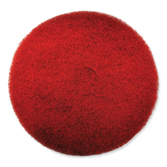 Picture of EZ CARE Heavy Duty Scrub Pad, 17" Diameter, Red/Gray, 5/Carton