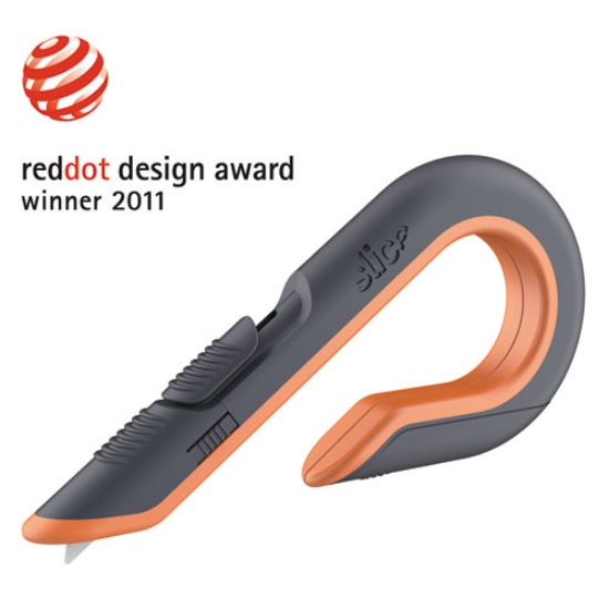 Picture of Box Cutters, Double Sided, Replaceable, 1.29" Carbon Steel Blade, 7" Nylon Handle, Gray/Orange