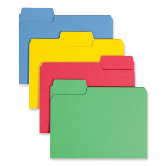 Picture of SuperTab Colored File Folders, 1/3-Cut Tabs: Assorted, Letter Size, 0.75" Expansion, 14-pt Stock, Assorted Colors, 50/Box