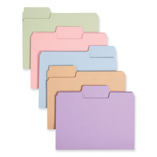 Picture of SuperTab Colored File Folders, 1/3-Cut Tabs: Assorted, Letter Size, 0.75" Expansion, 11-pt Stock, Color Assortment 2, 100/Box