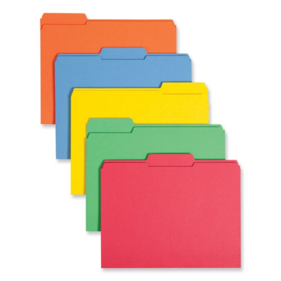 Picture of Reinforced Top Tab Colored File Folders, 1/3-Cut Tabs: Assorted, Letter Size, 0.75" Expansion, Assorted Colors, 100/Box