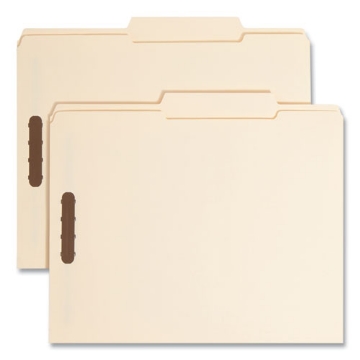 Picture of Top Tab Fastener Folders, 1/3-Cut Tabs: Right, 0.75" Expansion, 2 Fasteners, Letter Size, Manila Exterior, 50/Box